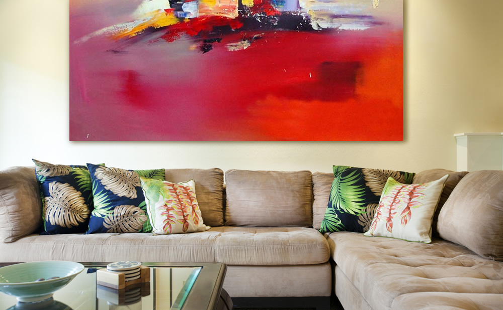 Decoration with abstract painting